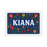 Kiana Name Art - Floral Farmhouse personalized wall print for kids