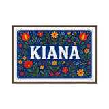 Kiana Name Art - Floral Farmhouse personalized wall print for kids