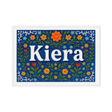 Kiera Name Art - Floral Farmhouse personalized wall print for kids