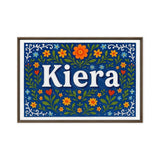 Kiera Name Art - Floral Farmhouse personalized wall print for kids