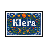 Kiera Name Art - Floral Farmhouse personalized wall print for kids