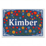 Kimber Name Art - Floral Farmhouse personalized wall print for kids
