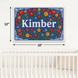 Kimber Name Art - Floral Farmhouse personalized wall print for kids