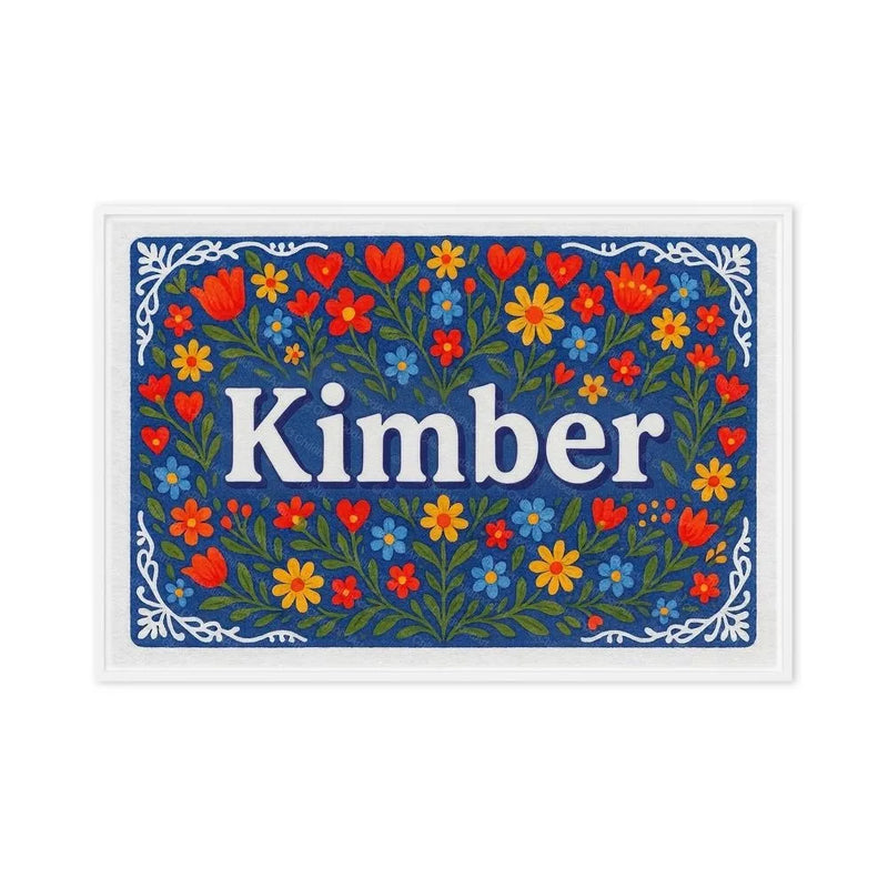 Kimber Name Art - Floral Farmhouse personalized wall print for kids
