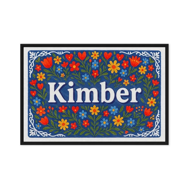 Kimber Name Art - Floral Farmhouse personalized wall print for kids