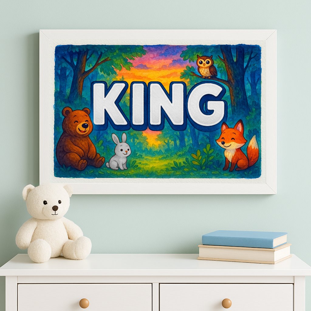 Personalized name art for King