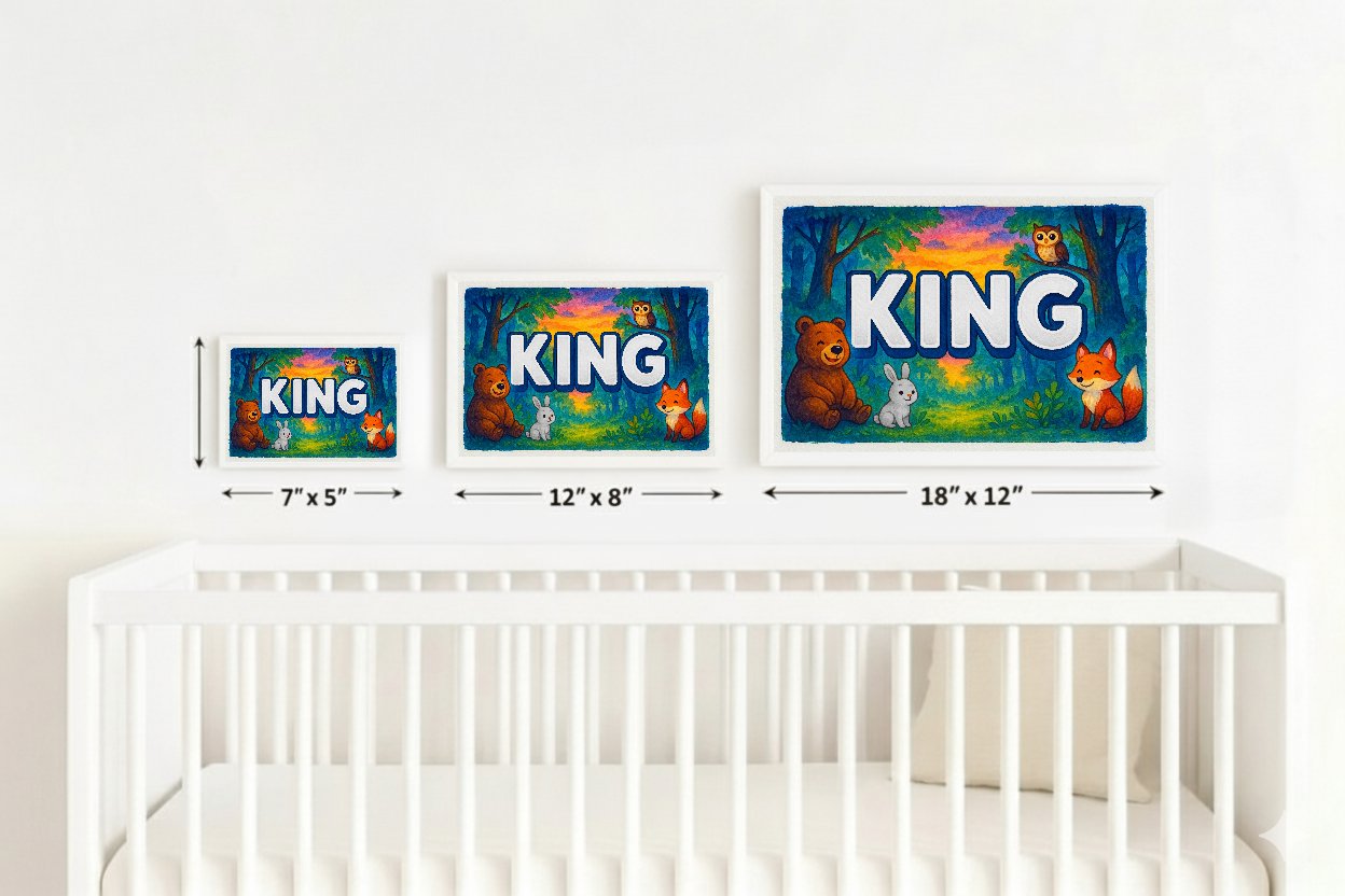 Personalized name art for King