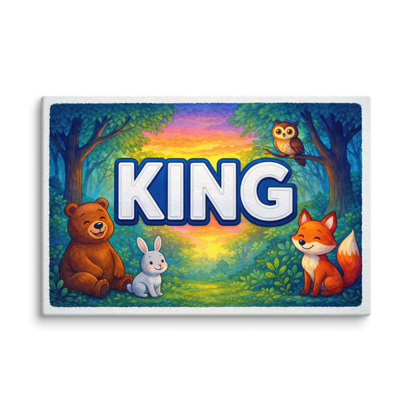 King Name Art - Forest Friends Personalized Wall Art