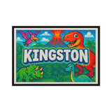 Kingston Name Art - Dinosaur Adventure personalized wall print for kids