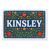 Kinsley Name Art - Floral Farmhouse personalized wall print for kids