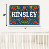 Kinsley Name Art - Floral Farmhouse personalized wall print for kids