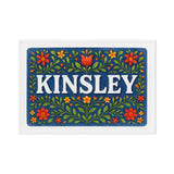 Kinsley Name Art - Floral Farmhouse personalized wall print for kids