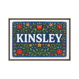 Kinsley Name Art - Floral Farmhouse personalized wall print for kids