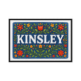 Kinsley Name Art - Floral Farmhouse personalized wall print for kids