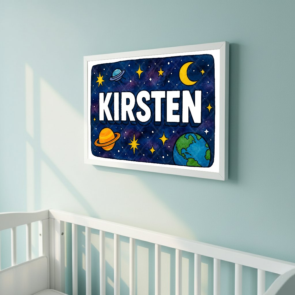 Personalized space name art for Kirsten