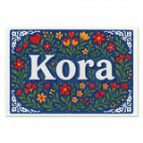 Kora Name Art - Floral Farmhouse personalized wall print for kids