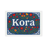 Kora Name Art - Floral Farmhouse personalized wall print for kids
