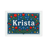 Krista Name Art - Floral Farmhouse personalized wall print for kids