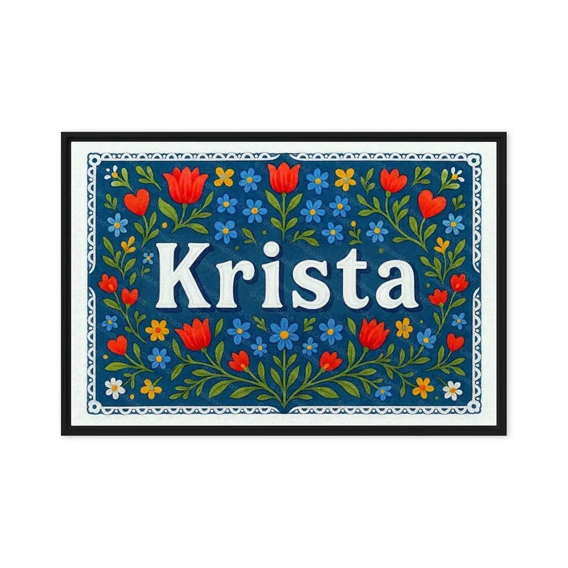 Krista Name Art - Floral Farmhouse personalized wall print for kids