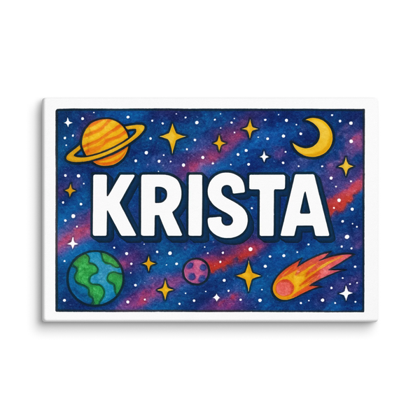 Krista Name Art - Space Explorers Personalized Wall Art