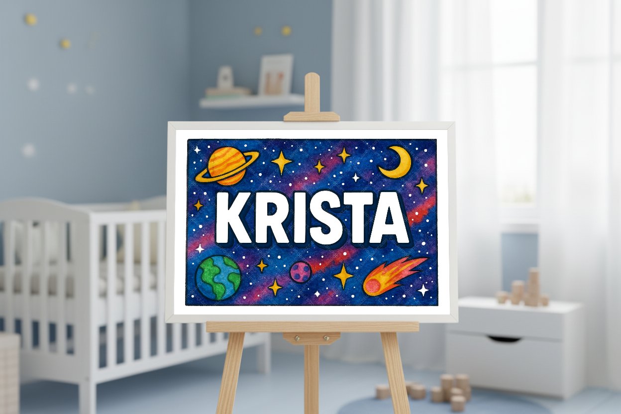 Personalized space name art for Krista