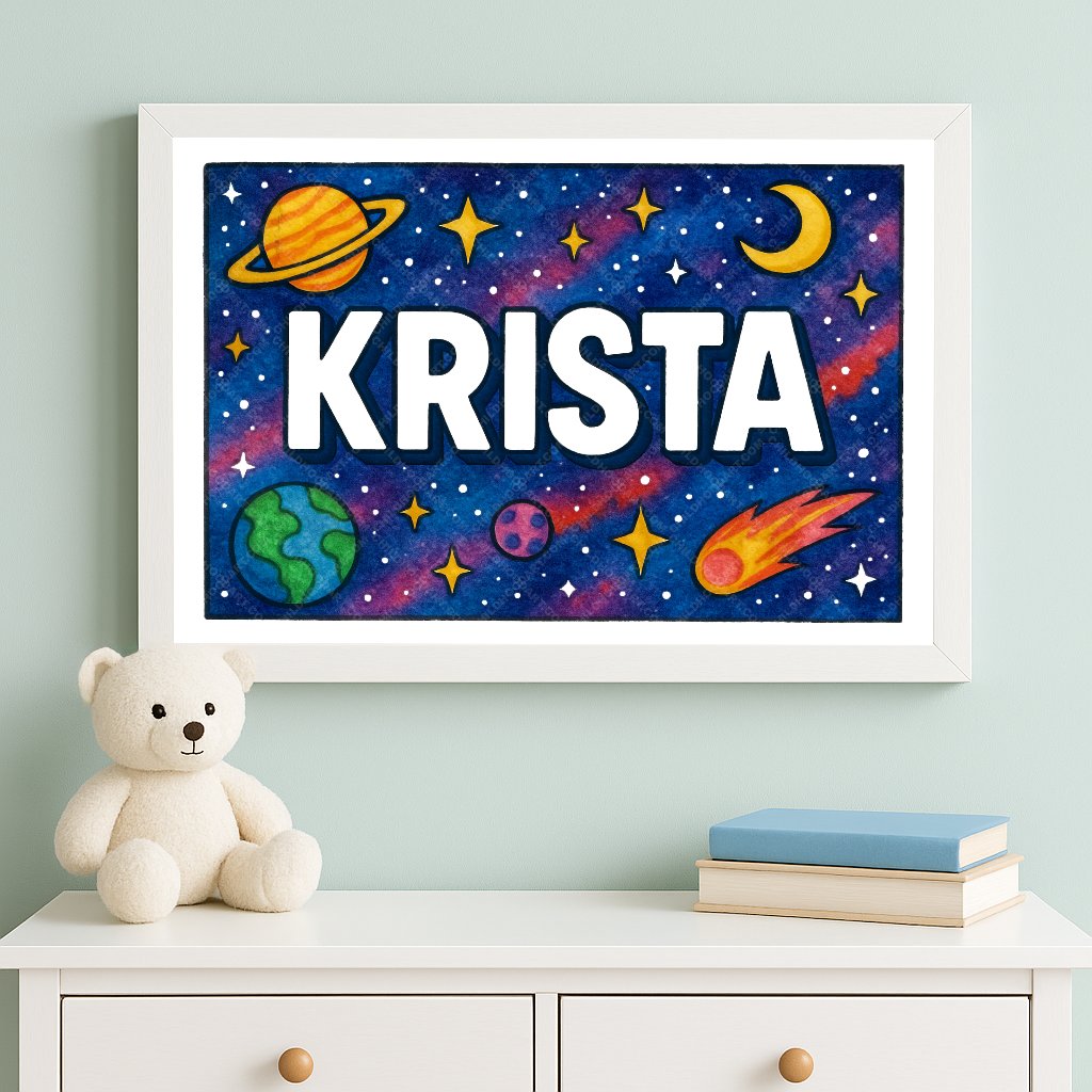 Personalized space name art for Krista