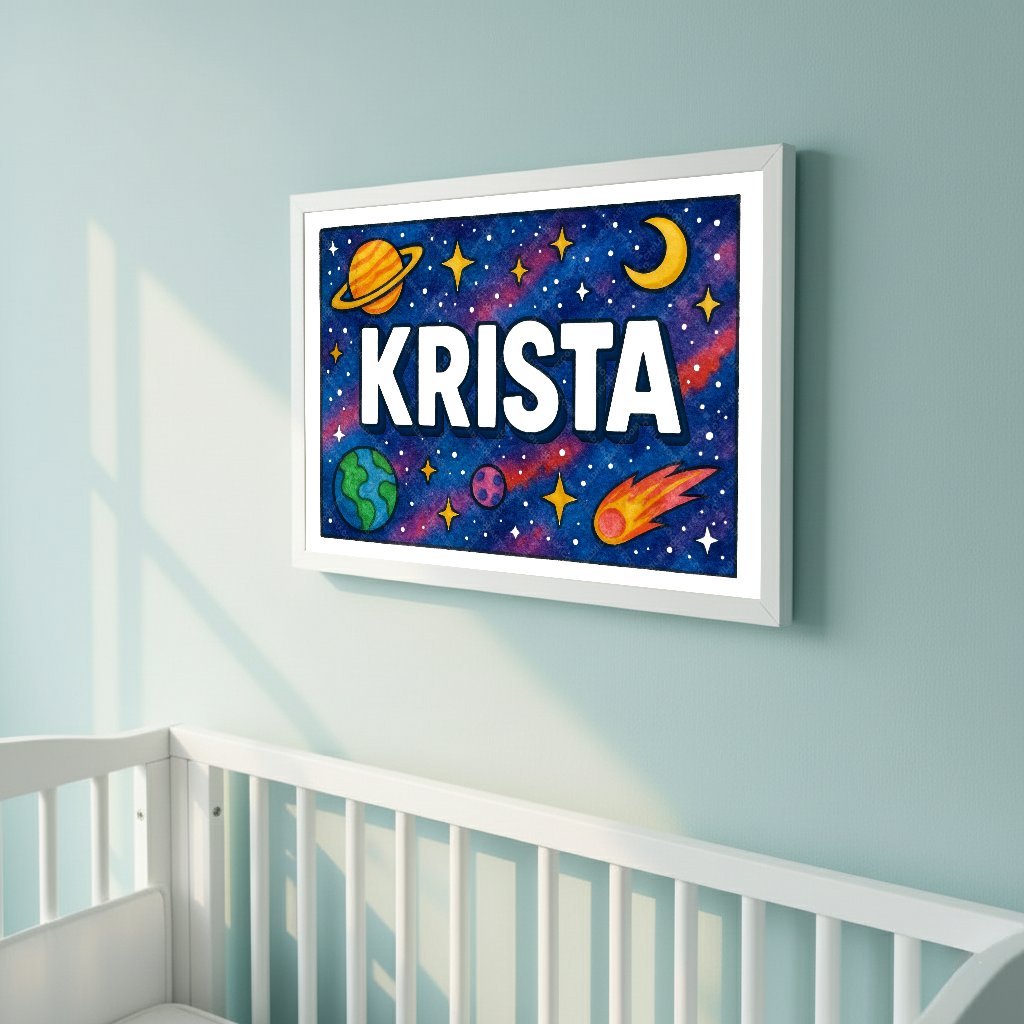 Personalized space name art for Krista