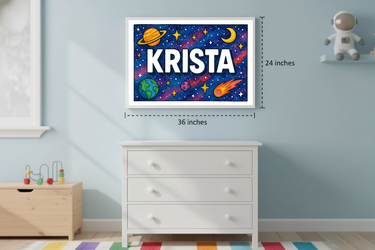 Personalized space name art for Krista