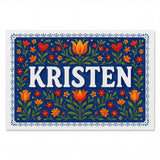 Kristen Name Art - Floral Farmhouse personalized wall print for kids
