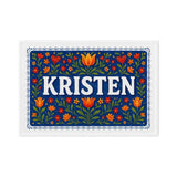 Kristen Name Art - Floral Farmhouse personalized wall print for kids