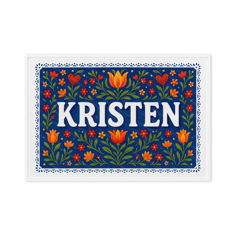 Kristen Name Art - Floral Farmhouse personalized wall print for kids