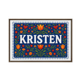 Kristen Name Art - Floral Farmhouse personalized wall print for kids