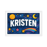 Kristen Name Art - Space Explorers personalized wall print for kids