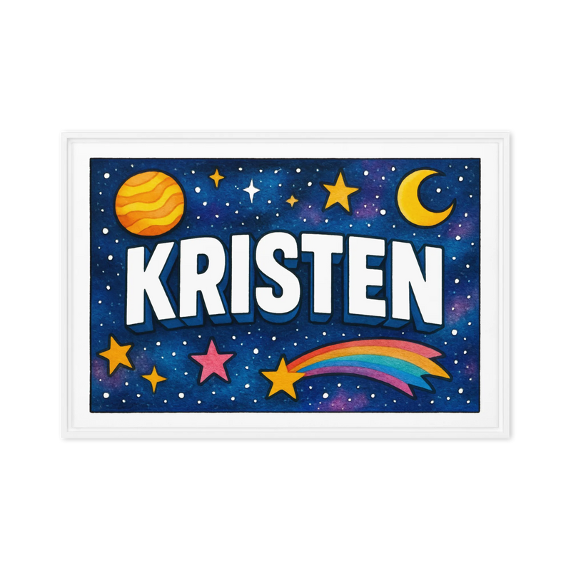 Kristen Name Art - Space Explorers personalized wall print for kids