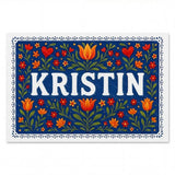 Kristin Name Art - Floral Farmhouse personalized wall print for kids