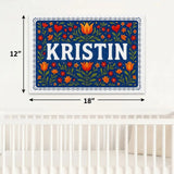 Kristin Name Art - Floral Farmhouse personalized wall print for kids