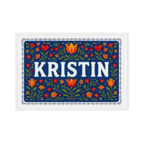 Kristin Name Art - Floral Farmhouse personalized wall print for kids