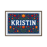 Kristin Name Art - Floral Farmhouse personalized wall print for kids
