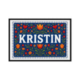 Kristin Name Art - Floral Farmhouse personalized wall print for kids