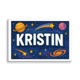 Kristin Name Art - Space Explorers personalized wall print for kids
