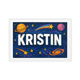 Kristin Name Art - Space Explorers personalized wall print for kids