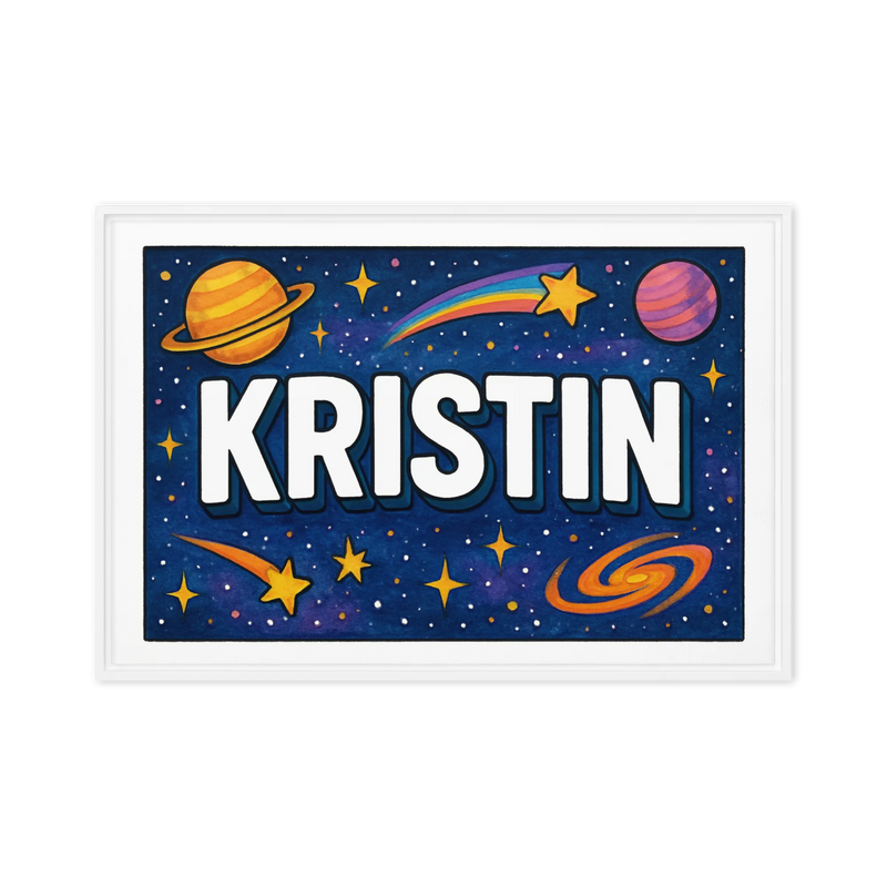 Kristin Name Art - Space Explorers personalized wall print for kids