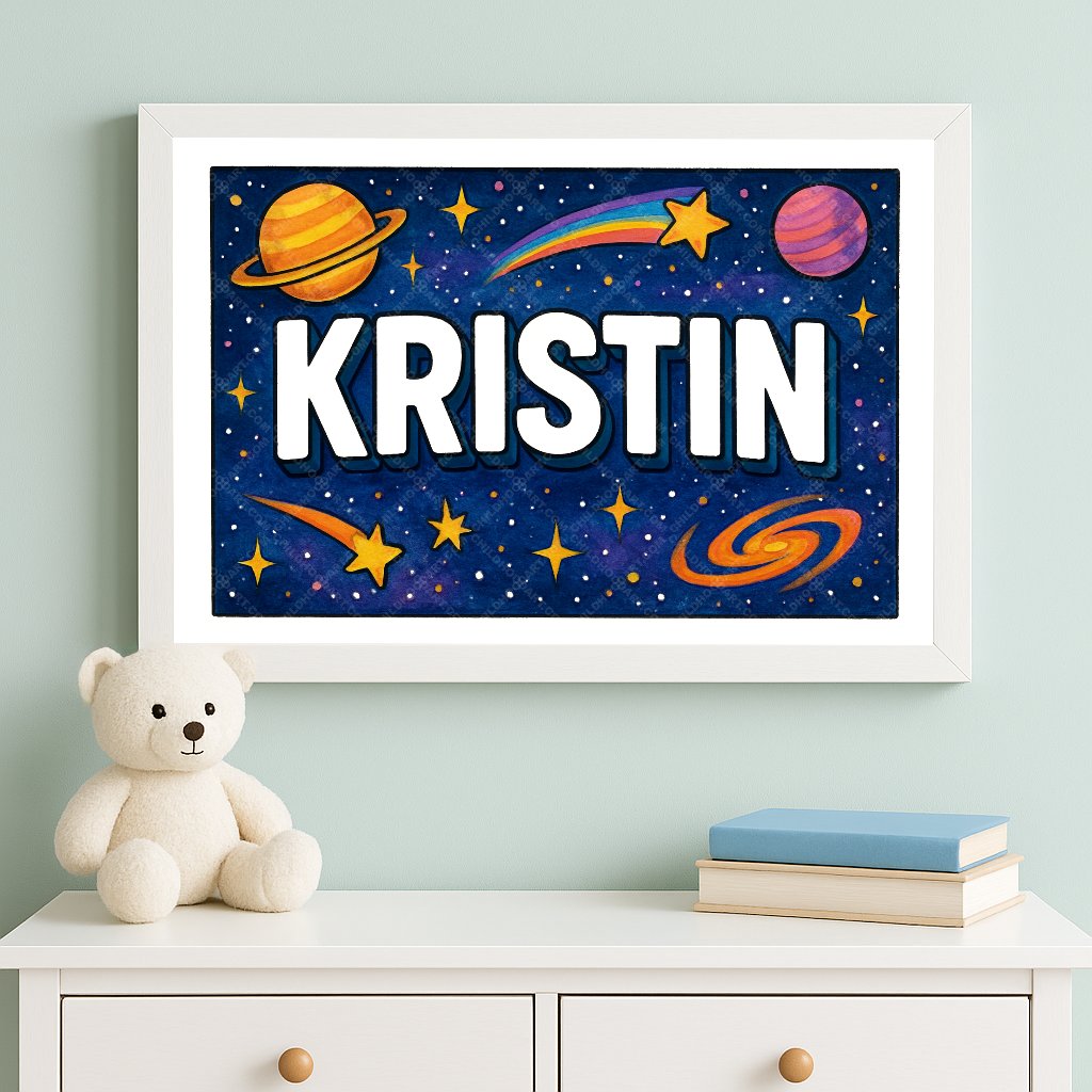 Personalized space name art for Kristin