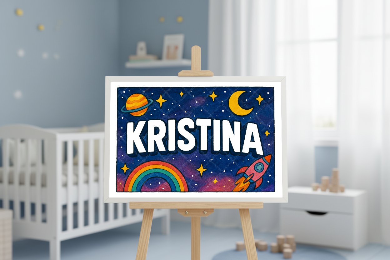 Personalized space name art for Kristina