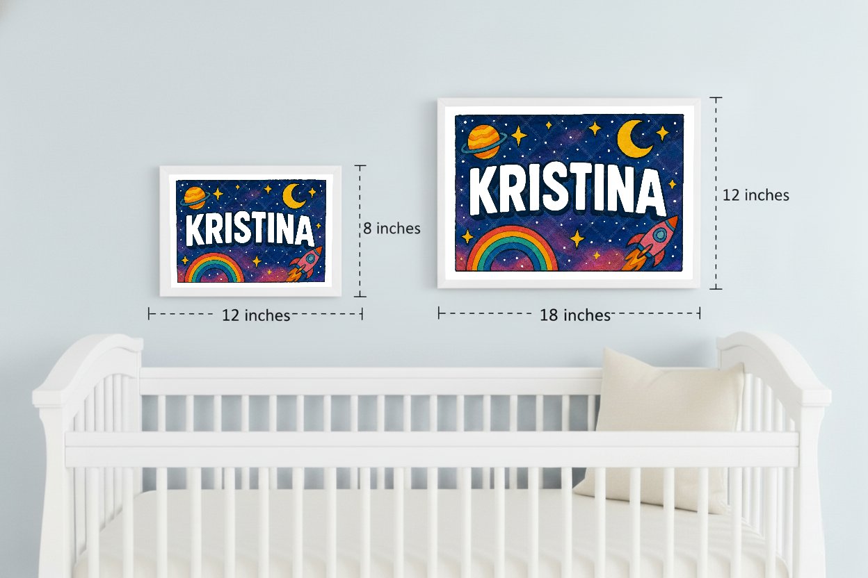 Personalized space name art for Kristina