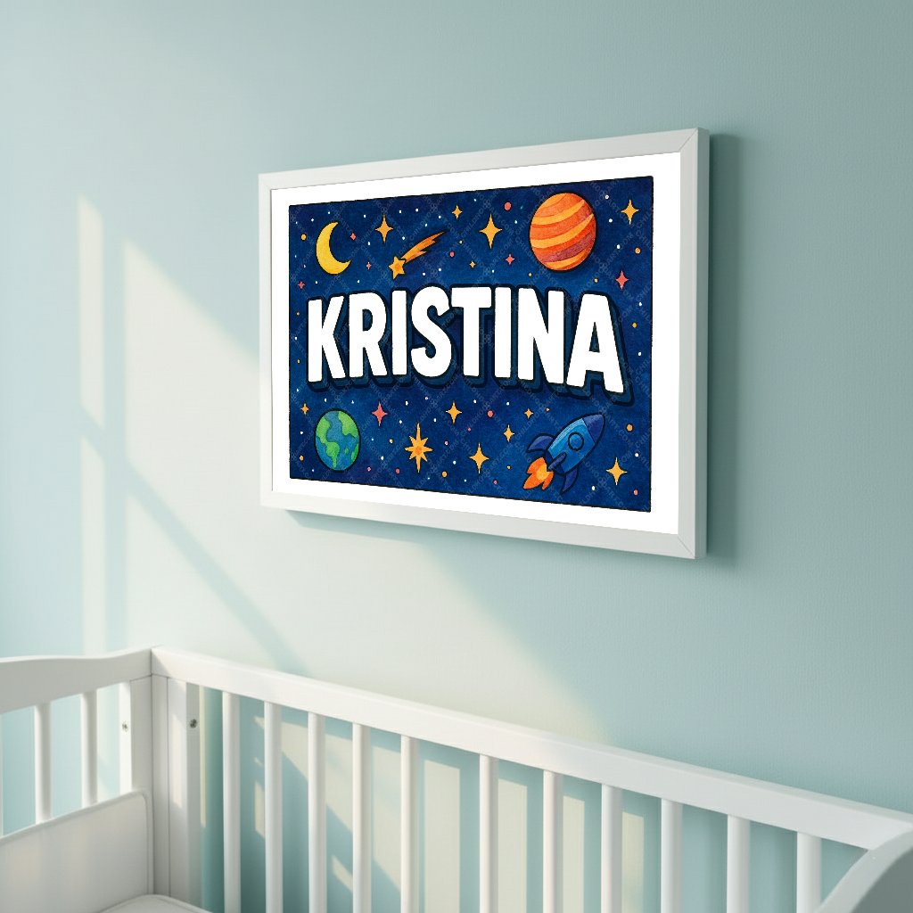 Personalized space name art for Kristina