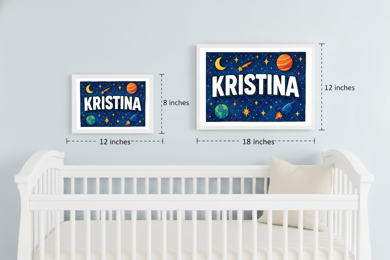 Personalized space name art for Kristina