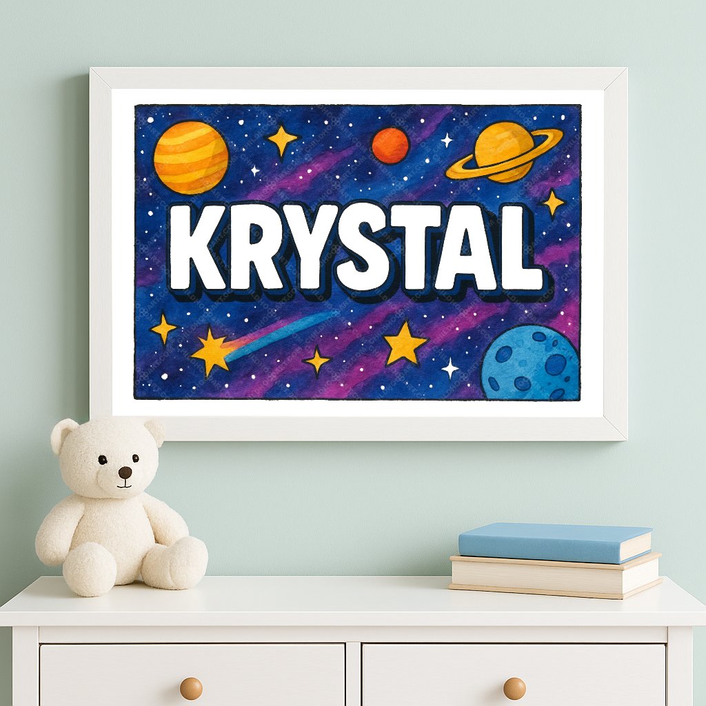 Personalized space name art for Krystal