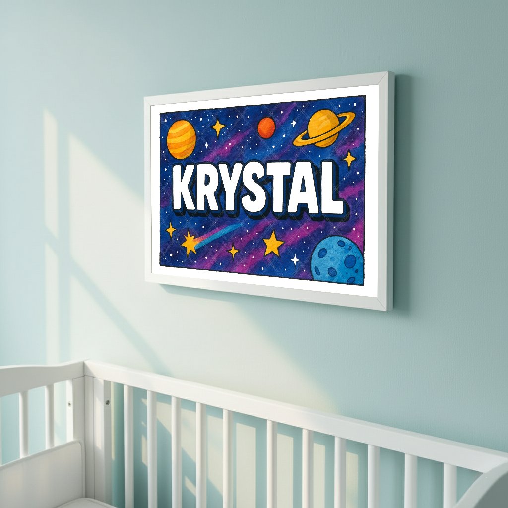 Personalized space name art for Krystal