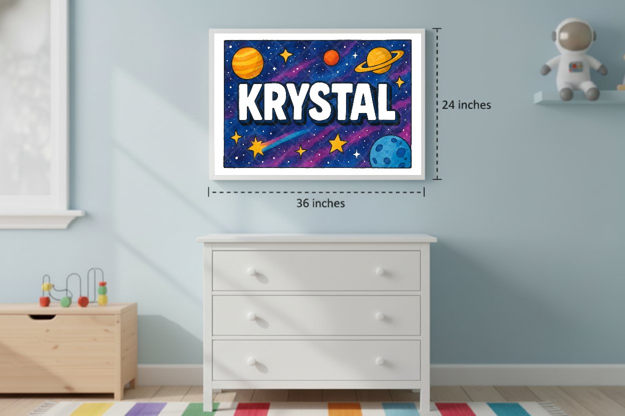 Personalized space name art for Krystal